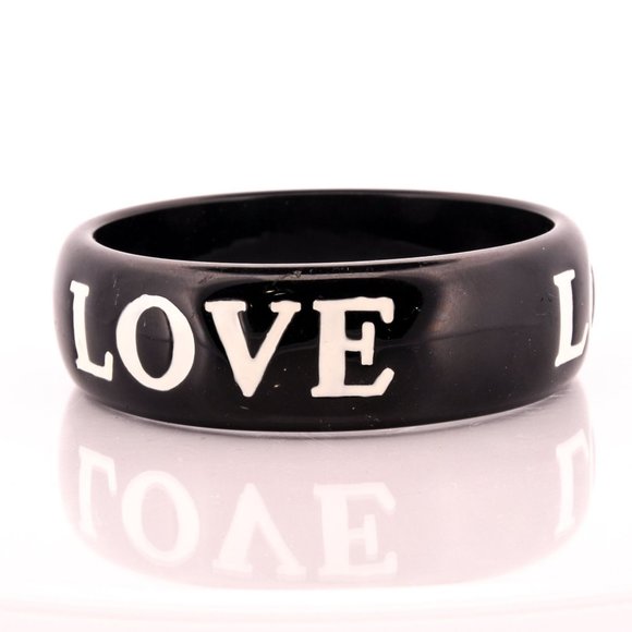 LOVE Black Cuff Bracelet - Picture 7 of 8